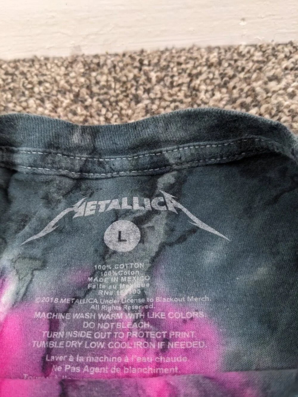 Metallica T-Shirt Live in Concert 92 Tie Dye Metal Band Tee 2017 Mens Large